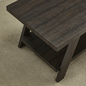 English Elm Athens Open Shelf End Table Hardwood Veneer White Living Room Accent Furniture Brown T2574P164778