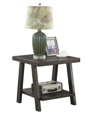 English Elm Athens Open Shelf End Table Hardwood Veneer White Living Room Accent Furniture Brown T2574P164778