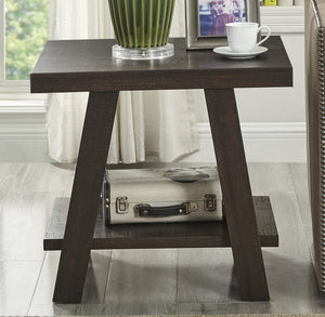 English Elm Athens Open Shelf End Table Hardwood Veneer White Living Room Accent Furniture Brown T2574P164778