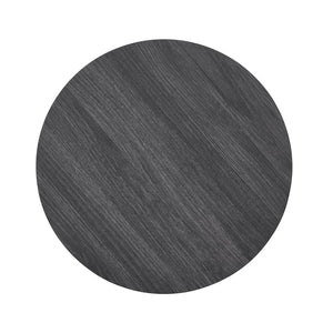 English Elm Anze Round Wood Grain End Table with Open Shelf for Modern Living Spaces Charcoal T2574P164782