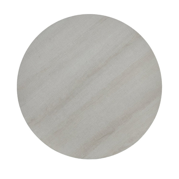 English Elm Anze Round Wood Grain End Table with Open Shelf for Modern Living Spaces White T2574P164783