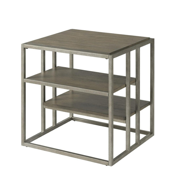 English Elm Padena Industrial Wood and Metal End Table with Tiered Shelves for Modern Living Rooms T2574P164788