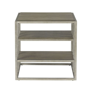 English Elm Padena Industrial Wood and Metal End Table with Tiered Shelves for Modern Living Rooms T2574P164788