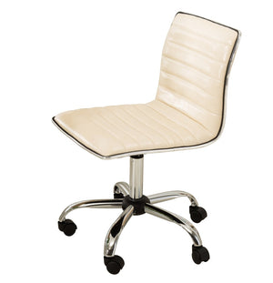 English Elm Fremo Chromel Faux Leather Mid-back Office Chair with Pneumatic Lift and Swivel Base Beige T2574P164789