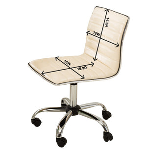 English Elm Fremo Chromel Faux Leather Mid-back Office Chair with Pneumatic Lift and Swivel Base White T2574P164792