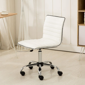 English Elm Fremo Chromel Faux Leather Mid-back Office Chair with Pneumatic Lift and Swivel Base White T2574P164792
