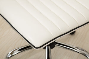 English Elm Fremo Chromel Faux Leather Mid-back Office Chair with Pneumatic Lift and Swivel Base White T2574P164792