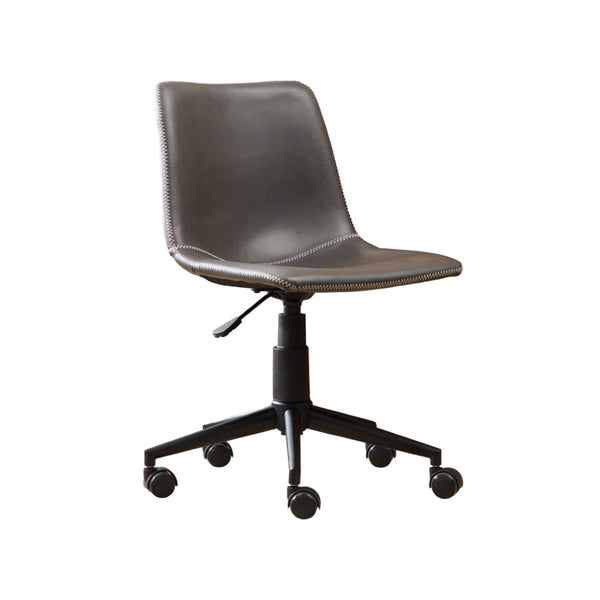 English Elm Cesena Faux Leather Swivel Office Chair with Gas Lift and Industrial Steel Base Gray T2574P164794