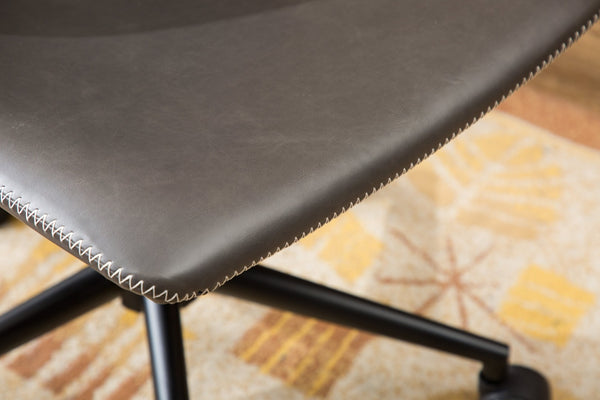 English Elm Cesena Faux Leather Swivel Office Chair with Gas Lift and Industrial Steel Base Gray T2574P164794