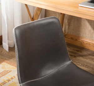 English Elm Cesena Faux Leather Swivel Office Chair with Gas Lift and Industrial Steel Base Gray T2574P164794
