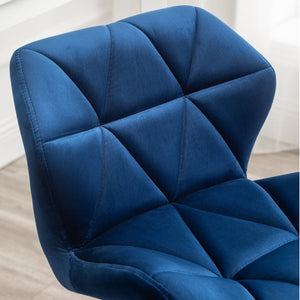 English Elm Eldon Velvet Tufted Swivel Chair Adjustable Height Glam Office or Accent Seat Blue T2574P164795