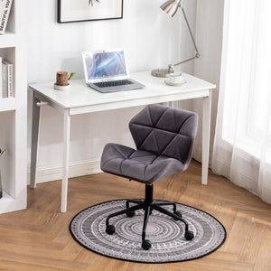 English Elm Eldon Velvet Tufted Swivel Chair Adjustable Height Glam Office or Accent Seat Gray T2574P164796