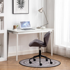 English Elm Eldon Velvet Tufted Swivel Chair Adjustable Height Glam Office or Accent Seat Gray T2574P164796