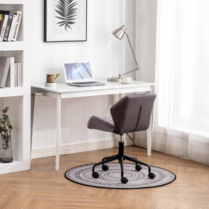 English Elm Eldon Velvet Tufted Swivel Chair Adjustable Height Glam Office or Accent Seat Gray T2574P164796