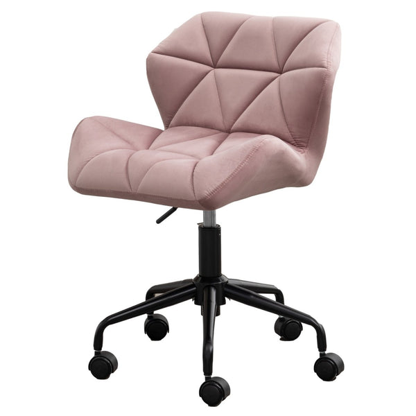 English Elm Eldon Velvet Tufted Swivel Chair Adjustable Height Glam Office or Accent Seat Mauve T2574P164797