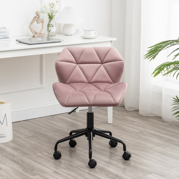 English Elm Eldon Velvet Tufted Swivel Chair Adjustable Height Glam Office or Accent Seat Mauve T2574P164797