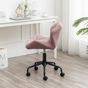 English Elm Eldon Velvet Tufted Swivel Chair Adjustable Height Glam Office or Accent Seat Mauve T2574P164797