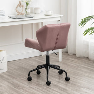 English Elm Eldon Velvet Tufted Swivel Chair Adjustable Height Glam Office or Accent Seat Mauve T2574P164797