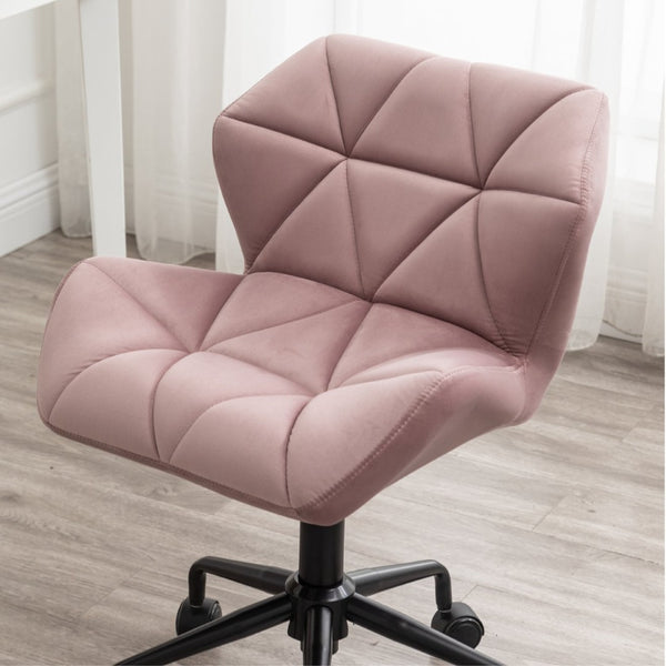 English Elm Eldon Velvet Tufted Swivel Chair Adjustable Height Glam Office or Accent Seat Mauve T2574P164797