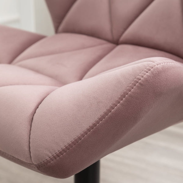 English Elm Eldon Velvet Tufted Swivel Chair Adjustable Height Glam Office or Accent Seat Mauve T2574P164797