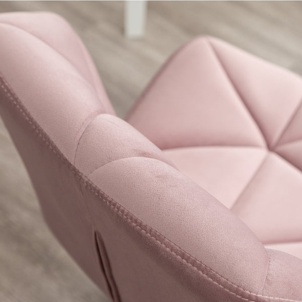 English Elm Eldon Velvet Tufted Swivel Chair Adjustable Height Glam Office or Accent Seat Mauve T2574P164797