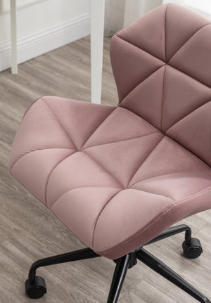 English Elm Eldon Velvet Tufted Swivel Chair Adjustable Height Glam Office or Accent Seat Mauve T2574P164797