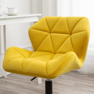 English Elm Eldon Velvet Tufted Swivel Chair Adjustable Height Glam Office or Accent Seat Yellow T2574P164798
