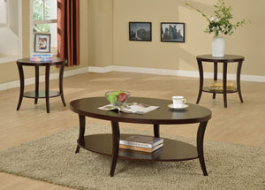 English Elm Perth Round Two Tier Birch Wood End Table with Curved Legs for Contemporary Living T2574P164800