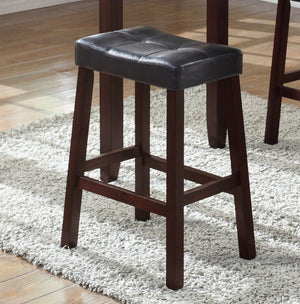 English Elm 3-piece Counter Height Marble Print Breakfast Set with Upholstered Leather Stools T2574P164801