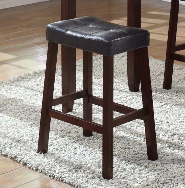 English Elm 3-piece Counter Height Marble Print Breakfast Set with Upholstered Leather Stools T2574P164801