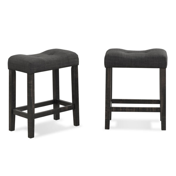 English Elm Sora Counter Height Dining Set with Tufted Saddle Stools for Breakfast Nook Spaces Gray T2574P164802