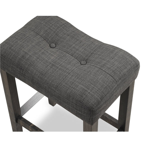 English Elm Sora Counter Height Dining Set with Tufted Saddle Stools for Breakfast Nook Spaces Gray T2574P164802