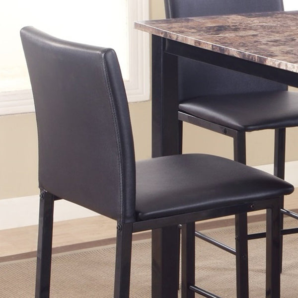 English Elm Citico Industrial Faux Leather Counter Dining Chairs Powder Coated Black Frame Set of 4 T2574P164811