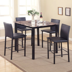 English Elm Citico Industrial Faux Leather Counter Dining Chairs Powder Coated Black Frame Set of 4 T2574P164811