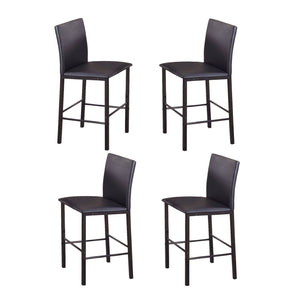 English Elm Citico Industrial Faux Leather Counter Dining Chairs Powder Coated Black Frame Set of 4 T2574P164811