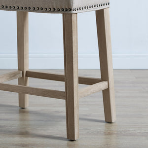 English Elm Coco Saddle Seat Backless Counter Stools Weathered Wood Frame for Kitchen Islands Tan T2574P164812