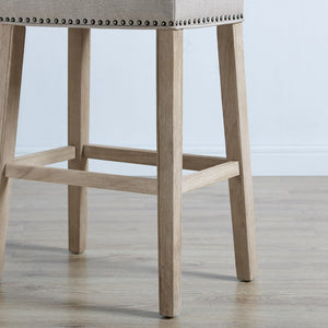 English Elm Coco Saddle Seat Backless Barstools with Wood Frame for Kitchen Island Set of 2 T2574P164813