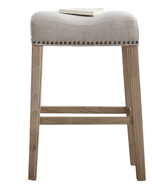 English Elm Coco Saddle Seat Backless Barstools with Wood Frame for Kitchen Island Set of 2 T2574P164813