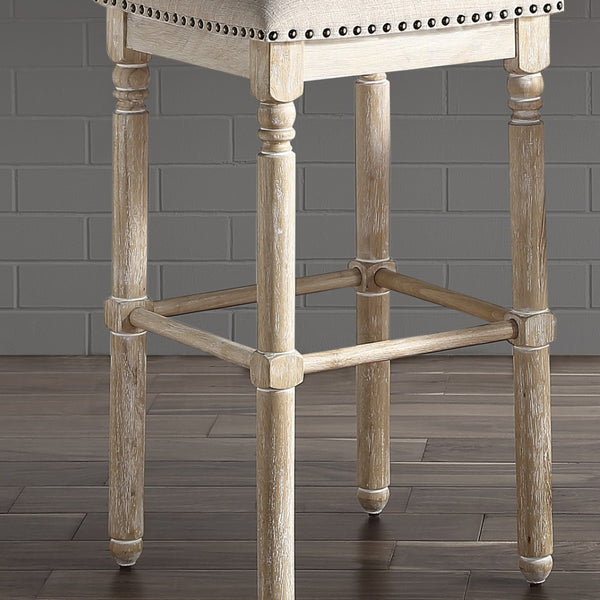 English Elm Arnhem Swivel Barstools Set of 2 Tan Upholstered Rubberwood Kitchen Island Seating T2574P164816