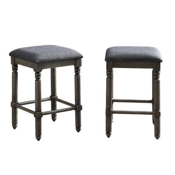 English Elm Arnhem Swivel Rubberwood Counter Stools Set of 2 with Nailhead Trim for Kitchen Islands T2574P164817