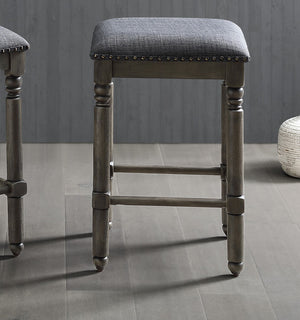 English Elm Arnhem Swivel Rubberwood Counter Stools Set of 2 with Nailhead Trim for Kitchen Islands T2574P164817