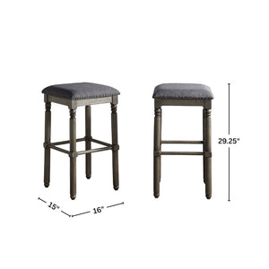 English Elm Arnhem Backless Rubberwood Barstools with Nailhead Trim for Kitchen Island or Home Bar T2574P164818