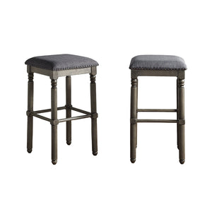 English Elm Arnhem Backless Rubberwood Barstools with Nailhead Trim for Kitchen Island or Home Bar T2574P164818