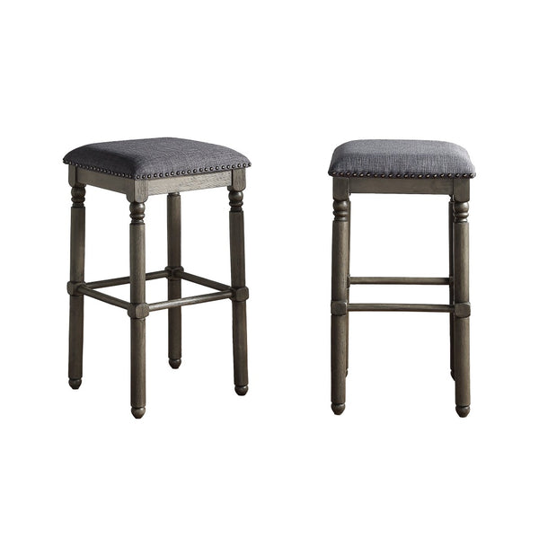 English Elm Arnhem Backless Rubberwood Barstools with Nailhead Trim for Kitchen Island or Home Bar T2574P164818