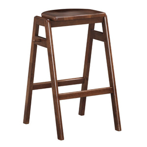 English Elm Malvern Mid-Century Walnut Stackable Barstools Solid Rubberwood Counter Height Set of 2 T2574P164823