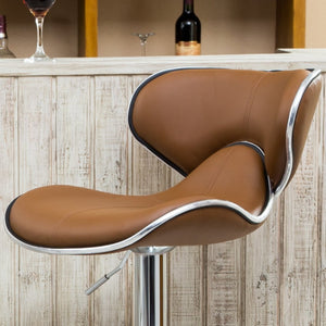English Elm Masaccio Faux Leather Swivel Barstools with Airlift Chrome Base for Kitchen Islands T2574P164834
