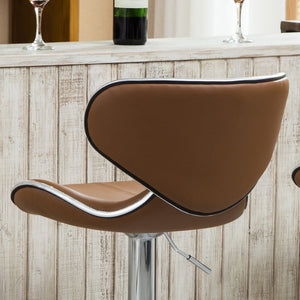 English Elm Masaccio Faux Leather Swivel Barstools with Airlift Chrome Base for Kitchen Islands T2574P164834
