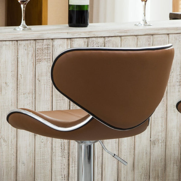 English Elm Masaccio Faux Leather Swivel Barstools with Airlift Chrome Base for Kitchen Islands T2574P164834