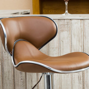 English Elm Masaccio Faux Leather Swivel Barstools with Airlift Chrome Base for Kitchen Islands T2574P164834