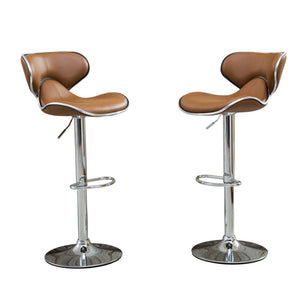 English Elm Masaccio Faux Leather Swivel Barstools with Airlift Chrome Base for Kitchen Islands T2574P164834